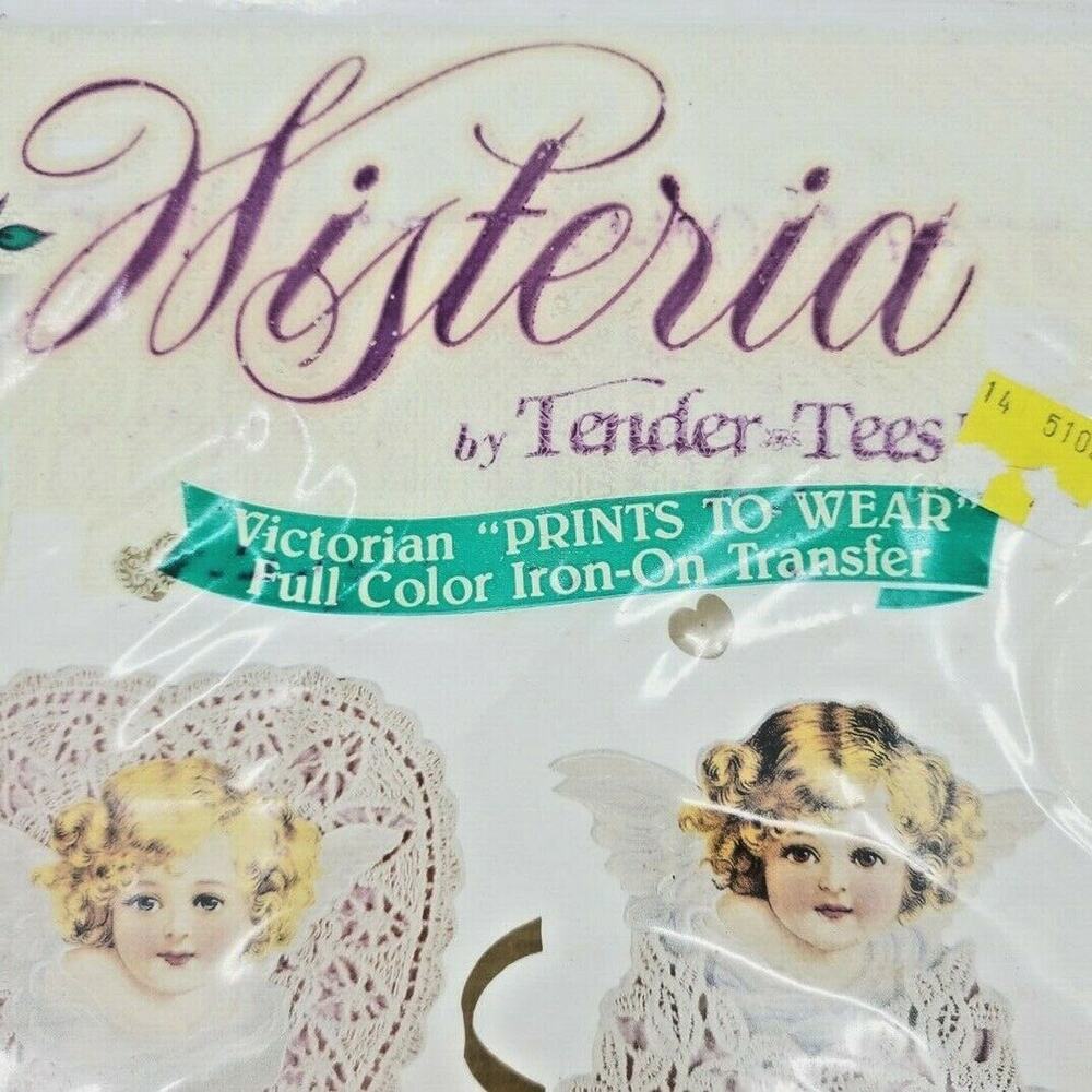 Vintage 90s WISTERIA Victorian Cherub Angels Iron On Transfers Cottagecore FC-24 - Picture 2 of 7